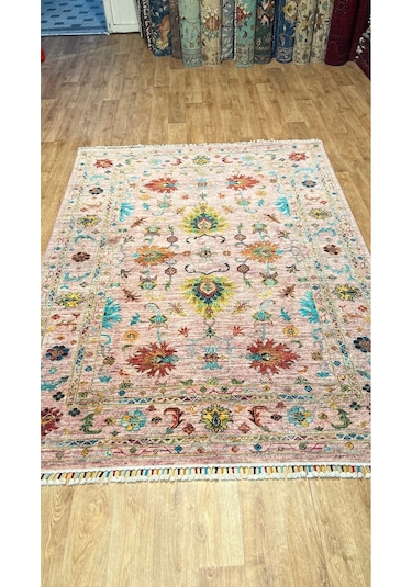 El Dokuma Afghan Halısı Pembe