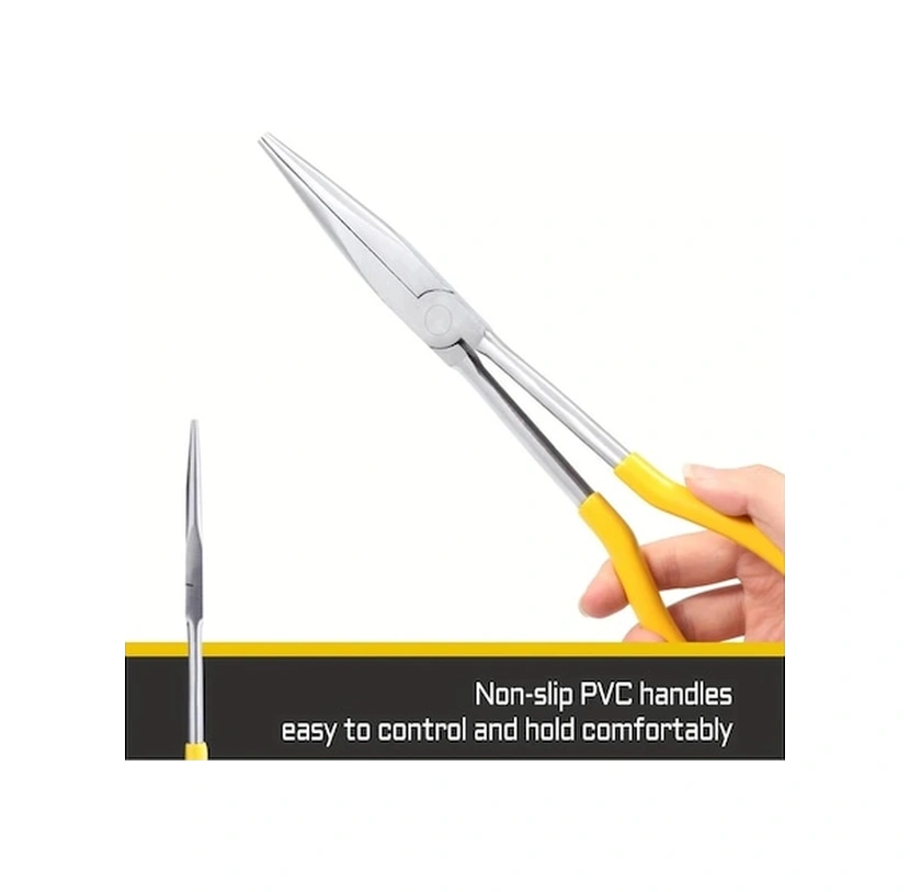 Trendooze Güneşli022 275mm 11 Paslanmaz Çelik İnce Burun Pensel, Dayanıklı Onım Aleti