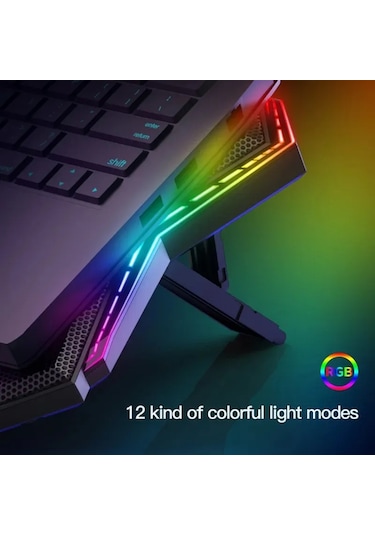 Hpy Pazar Coolcold Rgb Gaming Laptop Soğutucu Altı Fanlı, 12 17"