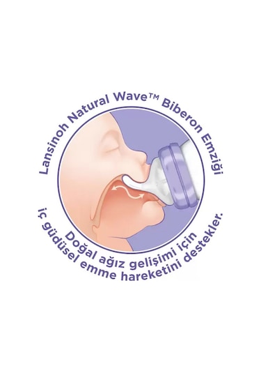 Lansinoh Cam Biberon + Natural Wave Biberon Emziği 240 ML