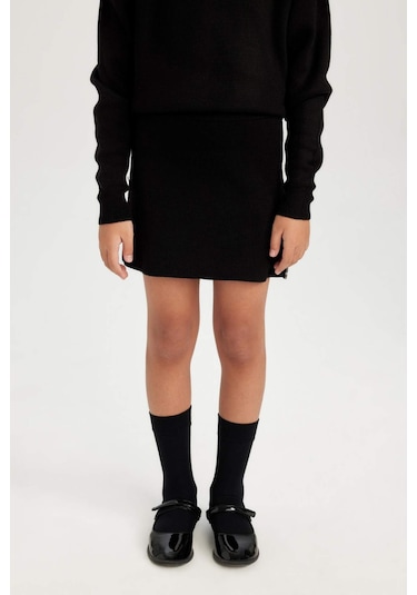 DeFacto Kız Çocuk Siyah Taşlı Etek D1389A824WNBK27 Siyah