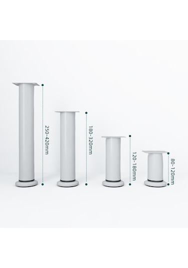 Homyl Mobilya Ayakları Çok Amaçlı Dresser 8-cm-ila-12-cm Beyaz