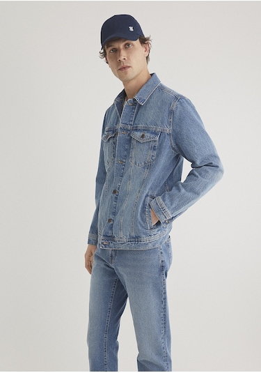 Mavi - Drake Classic Denim Puslu Indigo Mavi Jean Ceket 010143-89136 Koyu Mavi