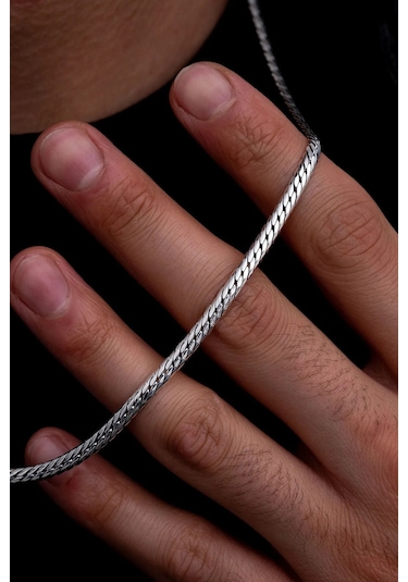 3.5mm İtalyan Bombeli Zincir 925 Gümüş Işıklı Kutuda Sevgiliye Eşe Babaya Hediye Kolye