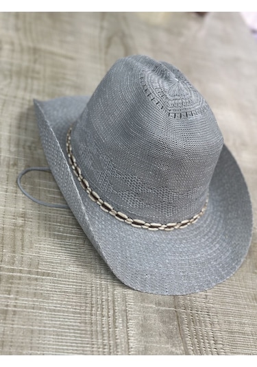 Aysbutk Unisex Hasır Şapka Gri