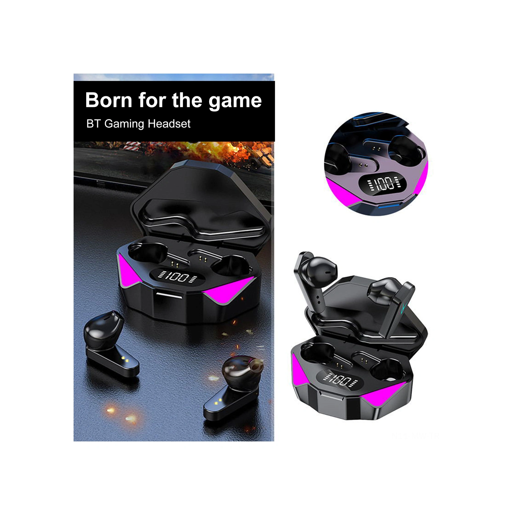 Moveevo X15 Siyah Kablosuz Oyuncu Kulaklığı: Bt 5.0, Oyun/müzik Modu, Gürültü Engelleme, Led Ekran, Uzun Pil Ömrü