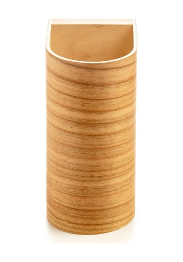 Bombe Kenar Yansıtma Tasarımlı Çift Yönlü Ahşap Salon Duvar Aplik Açık Kahverengi