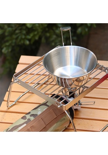 Ulzyvf Taşınabilir Paslanmaz Katlanır Kamp Kamp Izgarası Izgarası Izgarası Gümüş Çelik Ateşi Bb Gümüş