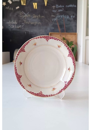 Fine Bone China İngiliz Porselen Pasta Tabağı Kiremit 19 Cm