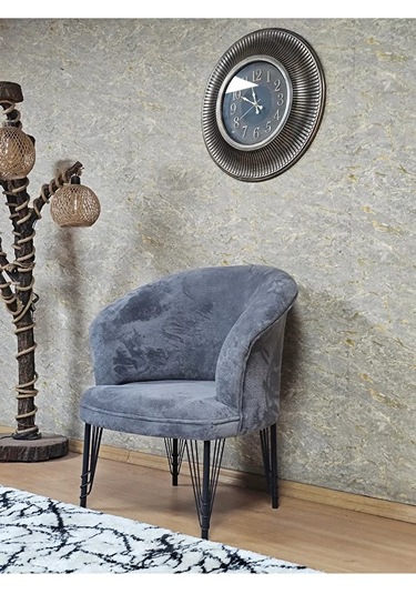 Tekli Teddy Siyah Boyalı Telli Ayak Çay Seti Koltuk Tekli Berjer Çok Renkli