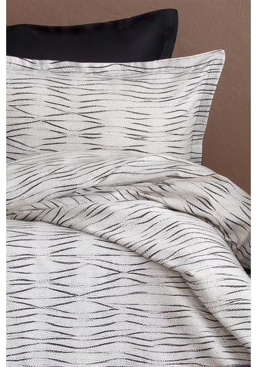 İssimo Home Galaxy %100 Pamuk Saten Çift Kişilik Nevresim Takımı Siyah - Beyaz