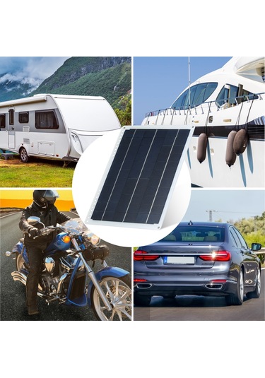 Yifomall 12v 20w Portatif Güneş Paneli - Çift Usb, Type-c Ve Dc Portları İle Araç Şarj Cihazı, Ip65 Su Geçirmez Tekli Paket