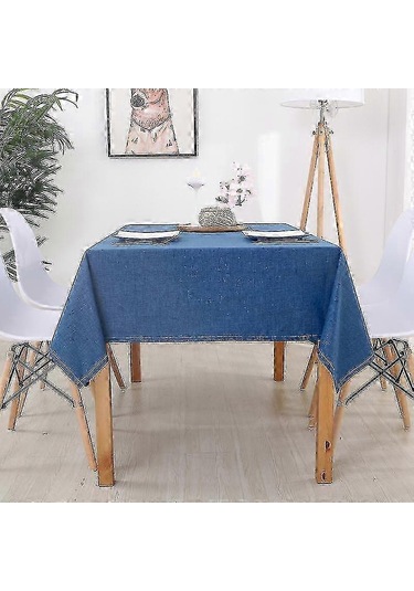 Su Geçirmez, Yağ Geçirmez Ve Leke Tutmayan Masa Örtüsü - Avrupa'da Piknik, Kamp Ve Yemek İçin Basit Modern Dikdörtgen Masa Örtüsü 100x160 Cm Mavi Diğer