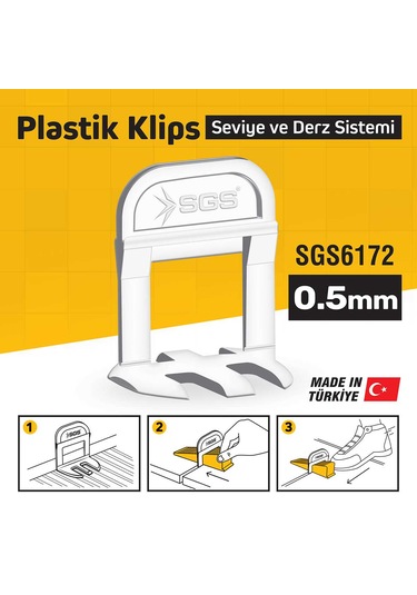 Sgs 0,5 Mm Derz Seviye Tespit Klipsi 100lü Paket 0,5 Mm- 1 Mm