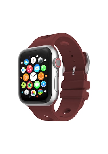 Apple Uyumlu Watch  10 42mm Delikli Tasarım Zore Krd-147 Silikon Kordon