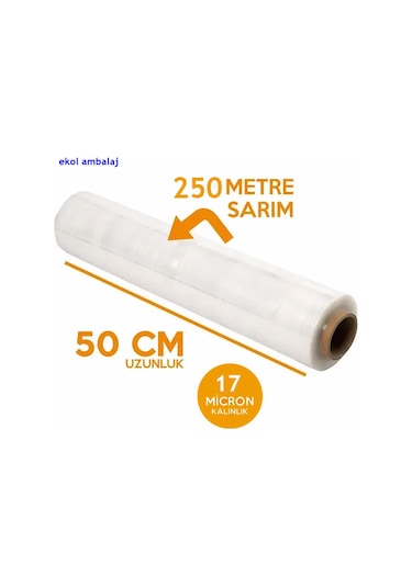 Palet Streç Film 17 Mikron 50 Cm 250 Mt Palet Streç