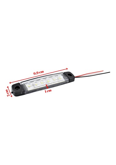 1 Adet Beyaz Parmak Lamba 6 Led 12v 24v