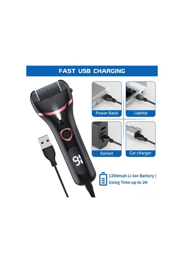 Suofeng Şarj Edilebilir 8 Li Pedikür Seti, Lcd Ekranlı Ve Işıklı Elektrikli Nasır Temizleme Aleti