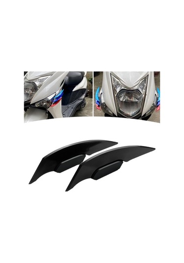 Ganzhoushop Winglet Uygun Suntek Spoiler Siyah Motosikletler Motosiklet Kanat Için Elektrikli Aerodinamik Es Siyah