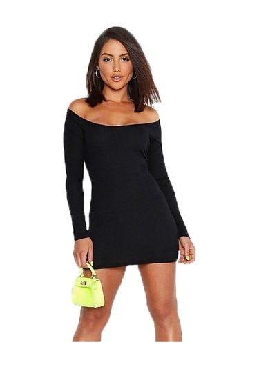 Havuz Yaka Elbise Siyah