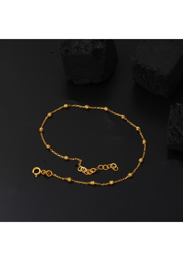 Bilezikci Dorika Top Dizili 22 Ayar Altın Halhal Sarı