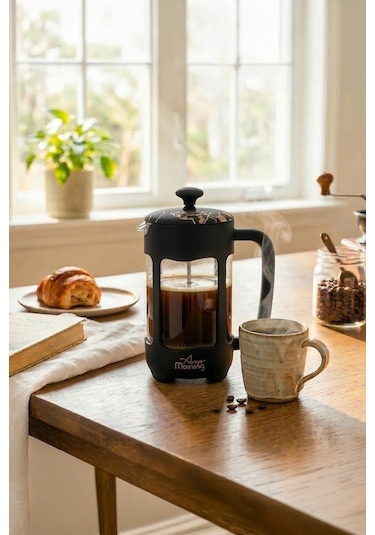 Any Morning Fy92 Kahve Ve Bitki Çayı İçin french Press 350 ML Siyah