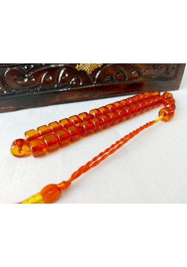 İran Necef Bağa Tekerlek Kesim Turuncu Tesbih Ölçü: 10 X 13,5