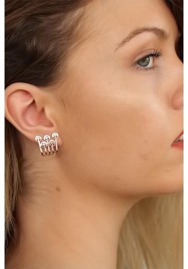 Rose Renk Ağaçlı Bayan Küpe Çok Renkli