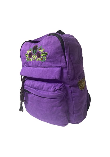 Kaliteli Salaş Küçük Boy Siyah Vintage Disayn Günlük Sırt Gezi Çantası 25x30cm Mor