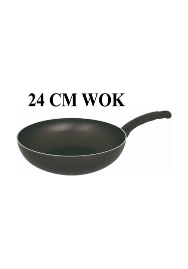 Mehtap Teflon Wok Tava - 24 Cm Siyah