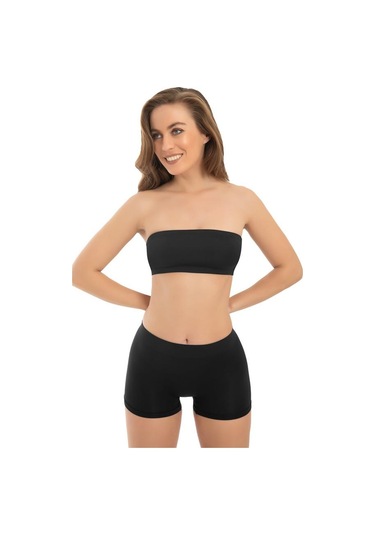 Cottonhill Premium - Kadın Siyah Ultra-rahat Seamless Boxer Siyah