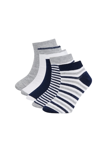 DeFacto Erkek Çocuk 5'li Pamuklu Çizgili Patik Çorap N1919A6NSKR1