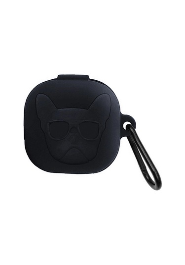 Caseonn Samsung Galaxy Buds 2 Kılıf Karakter Figürlü French Bulldog Siyah