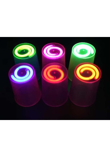 Karanlıkta Yanan Gece Işığı Glow Bardaklar 8 Adet 8.5 X 10.5 Cm