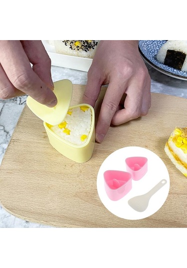 Sarı Suşi Kalıbı Onigiri Pirinç Topu Gıda Basın Üçgen Suşi Yapımcısı Kalıp Suşi Seti Sarı Sarı Suşi Kalıbı Onigiri Pirinç Topu Gıda Basın Üçgen Suşi Yapımcısı Kalıp Suşi Seti Sarı