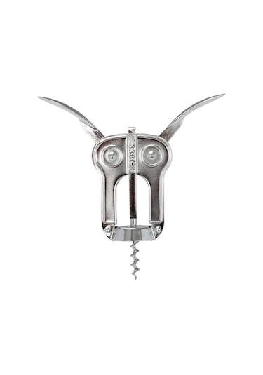 Boj Çift Kollu Tirbuşon Türbişon Şarap Açacağı 992805 Mantar Kapak Açma Aleti Mat Krom Kaplama Gri