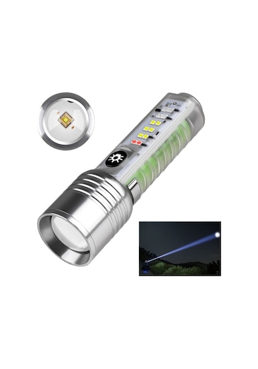 Powerdex Pd-8007 Zoomlu Çok Amaçlı El Feneri Gri