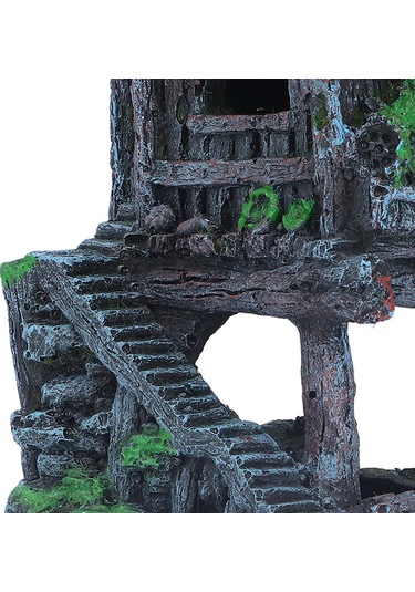 Maiyame Akvaryum Reçine Pavyonu Süslemeleri Canlı Gerçekçi Detaylar Güvenli Reçine Balık Tankı Pavyonu Dekorasyon İçin Peyzaj 30