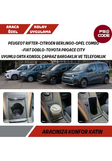 Peugeot Rifter Çapraz Bardaklı Ve Telefonluk