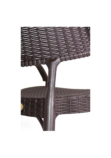 6 Adet Bambu Rattan Kollu Sandalye Koltuk Kahve Kahverengi