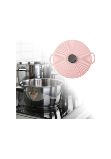 Suntek Isıya Dayanıklı Silikon Tencere Kapağı, Pembe-15.3cm Pembe 15.3cm