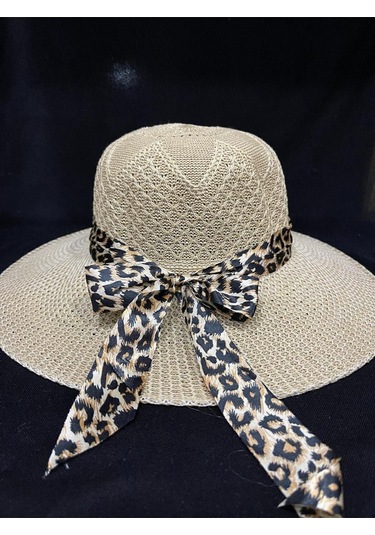 Ays Plaj Şapka Leopar Krem