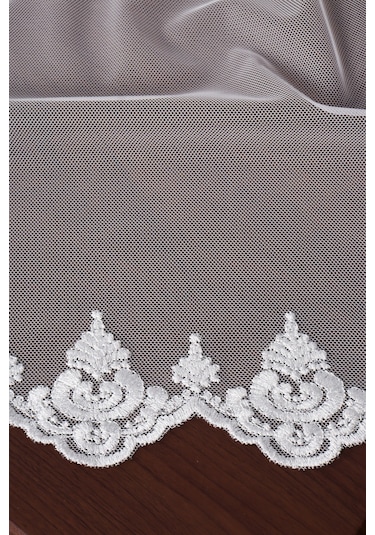 Grek Etek Nakış İşlemeli Damask Desen Tül Perde