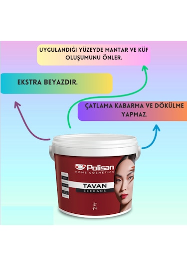 Polisan Elegans Küf Önleyici Extra Beyaz Tavan Boyası  17.5 KG