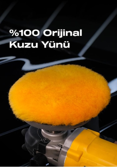 Kuzu Yünü Polisaj Keçesi/pedi Lite-ağır Çizik Giderici-150mm-kuzu