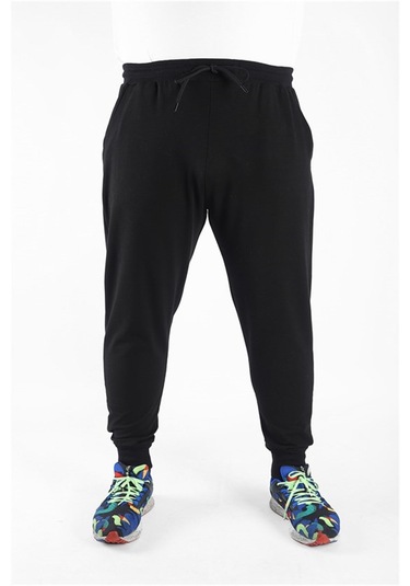 Starbattal Büyük Beden Basic Eşofman Altı Full Lycra 11516 Sıyah Çok Renkli