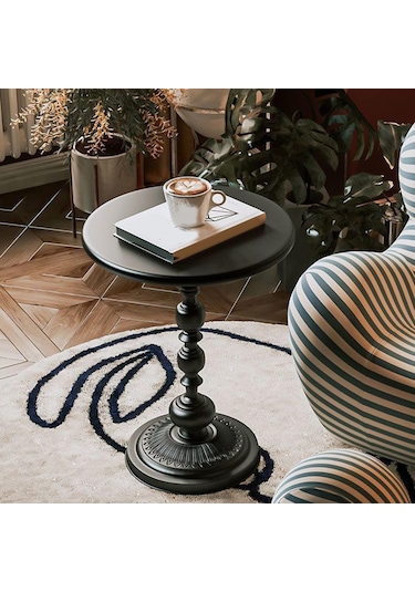 Suntek Magideal Kanepe Masası 52cm Yükseklik Dekor Siyah Küçük Siyah