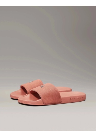 Calvin Klein Kadın Turuncu Slide Monogram Terlik Çok Renkli