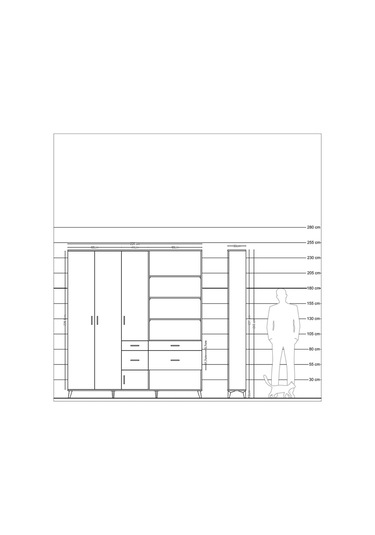 Arges Dolap 14 Raflı 4 Çekmeceli 4 Kapaklı 220x30x243 Aytaşı-çam/aytaşı Atlas Çam/aytası