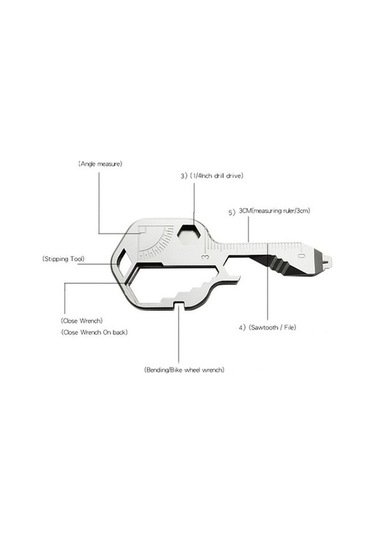 Pazly Tornavida Tirbuşon Şişe Açacağı Paslanmaz Çelik Kordonlu Çok Fonksiyonlu Anahtarlık Aracı 46465780 & Jd Gümüş Gümüş